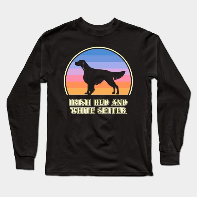 Irish Red and White Setter Vintage Sunset Dog Long Sleeve T-Shirt by millersye